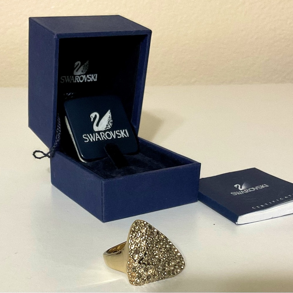 Gold Plated Swarovski Pave Crystal Ring